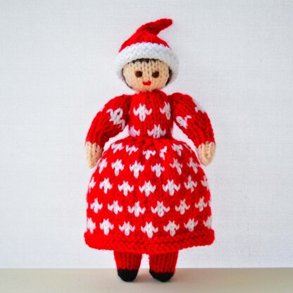 Anneke - Christmas Elf Folk Doll Knitting Pattern