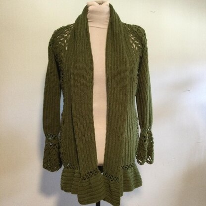 Scarf Neck Lace Cardigan