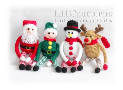 4 x Christmas ToysCrochet Pattern (Santa, Reindeer, Snowman, Elf)