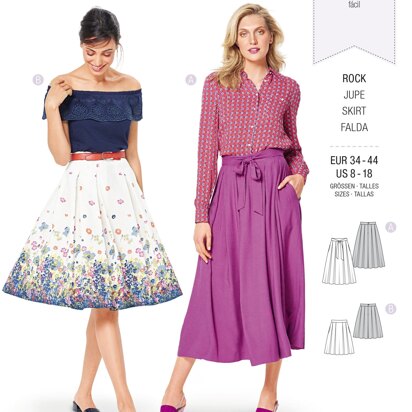 Burda Style Misses' Inverted Pleat Skirt B6341 - Paper Pattern, Size 8-18