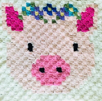 Sadie the Pig C2C Graphgan Blanket Square
