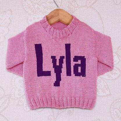 Intarsia - Lyla Moniker Chart - Childrens Sweater