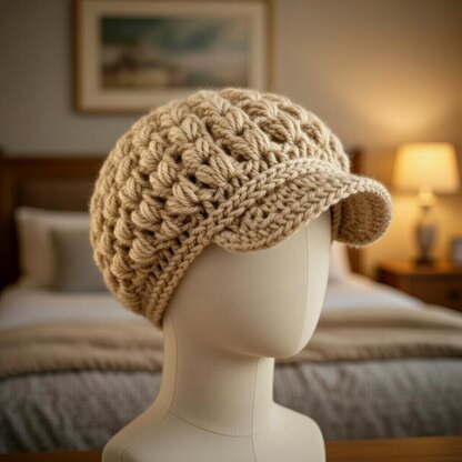 Crochet Beanie Hat Pattern + Video – Popcorn Stitch Bonnet PDF
