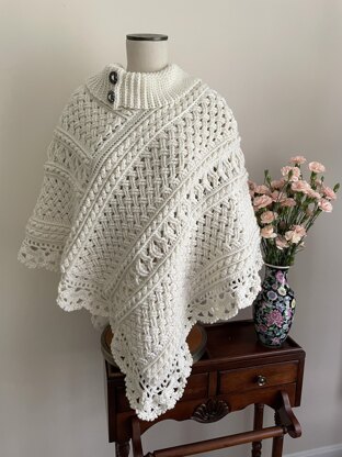Inishmann Poncho Crochet pattern by Bonnie Barker | LoveCrafts