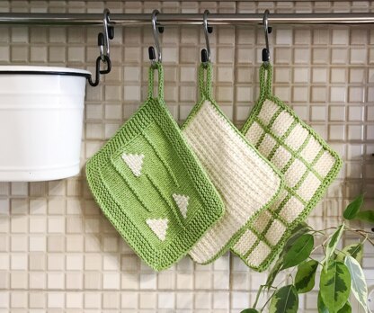 Set of 3 Knitted Dishcloths