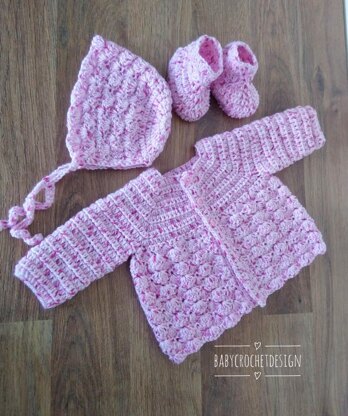 Seashells Baby Cardigan Set