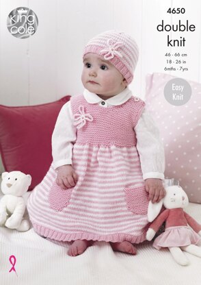 Dresses & Hats in King Cole Cherished DK - 4650 - Downloadable PDF