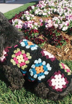 Crochet Granny Square Sweater in Red Heart Soft Solids - WR1095