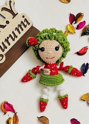 Amigurumi cocktail fruit keychain