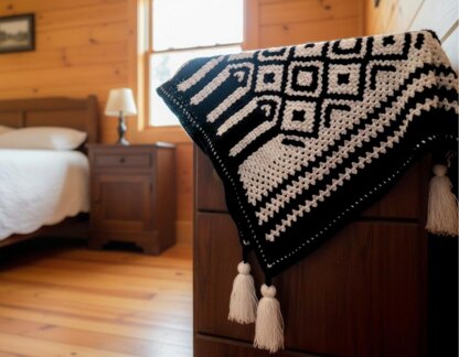 Black Boho Blanket