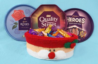 Christmas Santa Face Roses Chocolate Tub Cover