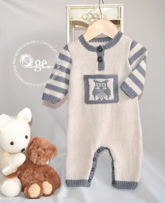 Lil Hoot, Onesie / romper with matching hat P084