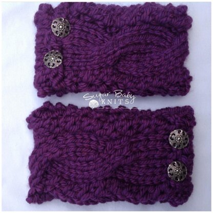 Chunky Cabled Boot Cuffs - Knit