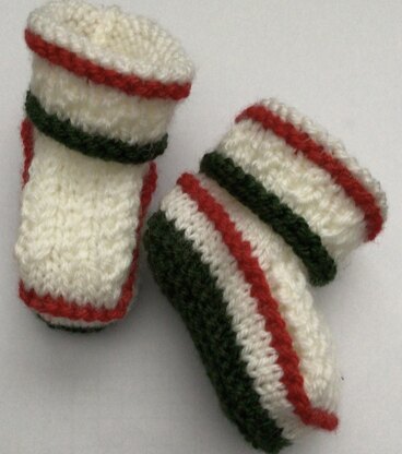 Christmas Twist Baby Booties