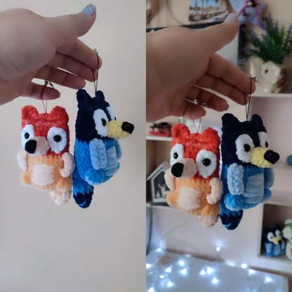 Heeler dog keychains crochet pattern