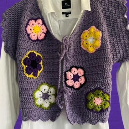 African Violet Crochet Cardigan