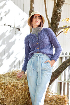 Women's Cardigan Delft in Universal Yarn Deluxe Worsted Superwash - Downloadable PDF