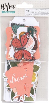 American Crafts One Canoe Two Willow Cardstock Die-Cuts 40/Pkg - W/Copper Foil Accents