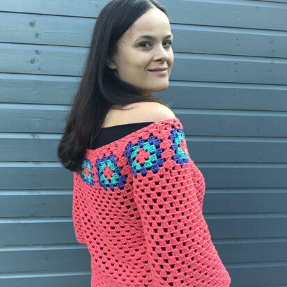 Granny Square Bardot Jumper