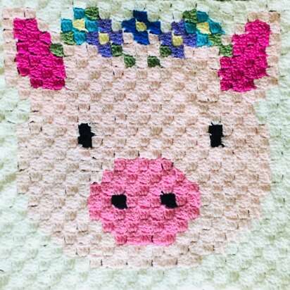 Sadie the Pig C2C Graphgan Blanket Square