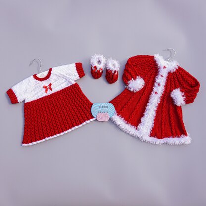 Eve Baby Dress & Pants knitting pattern 18 inch chest size.