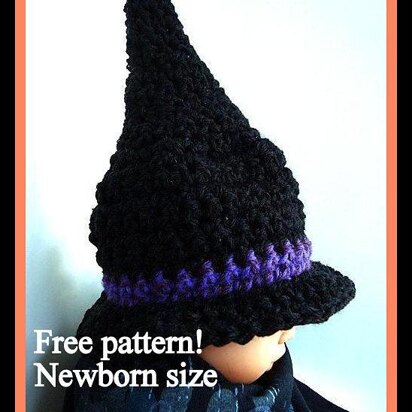 Witch or Wizard Hat - NEWBORN only Crochet Pattern by SweetPotatoPatterns