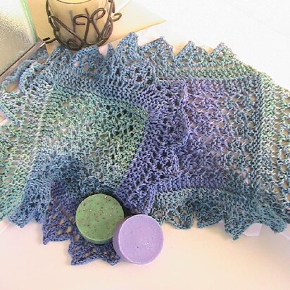 Shetland Bead washcloth An Intro to Lace pattern