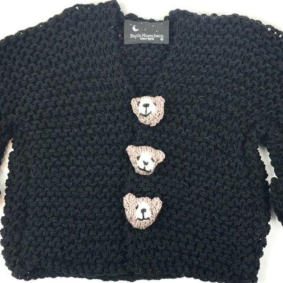 Teddy Bear Button Cardigan for Baby and Toddler