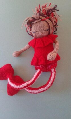 Knitted Doll Dress or Tunic - in Red Heart Lisa
