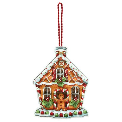 Dimensions Counted Cross Stitch Kit: Decoration: Gingerbread House - 9 x 11cm (3.25 x 4.5in)