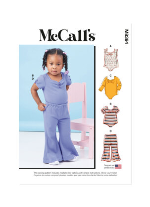 McCall's Toddlers' Knit Bodysuits and Pants M8394 - Paper Pattern, Size A (1/2-1-2-3-4)