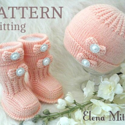 Baby Set Pompom Baby Beanie Baby Uggs PATTERN