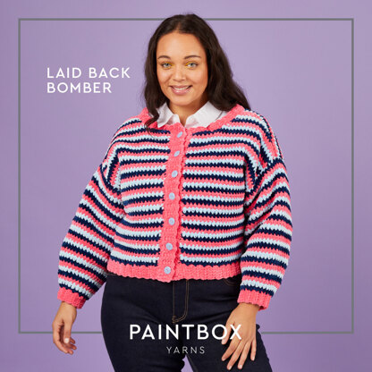 Laid Back Bomber - Free Jacket Crochet Pattern for Women in Paintbox Yarns Chenille by Paintbox Yarns