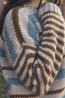 Easton Striped Pullover in Lion Brand Hue & Me - M20282-TWH - Downloadable PDF