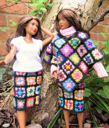 1:6th scale Patchwork skirt and poncho
