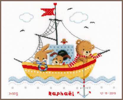 Vervaco Counted Cross Stitch Kit Boat Sailing Cross Stitch Kit - 36cm x 33cm (14.4in x 13.2in)