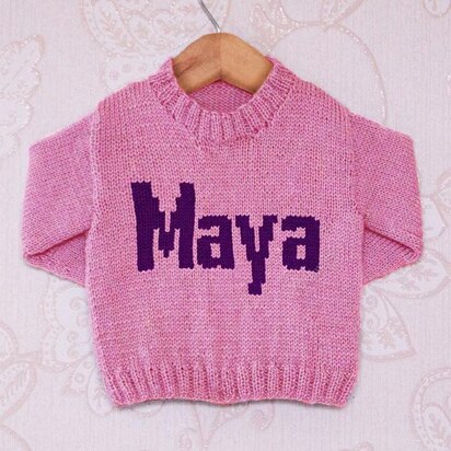 Intarsia - Maya Moniker Chart - Childrens Sweater