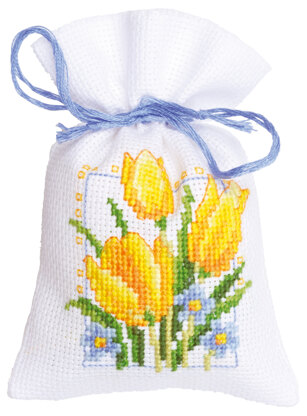 Vervaco Spring Flower Bags Cross Stitch Kit - 8cm x 12cm