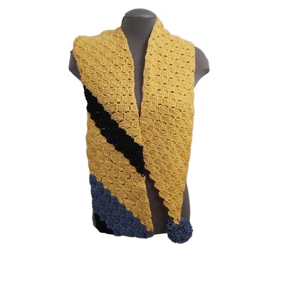 Yellow Blue Cartoon Scarf C2C