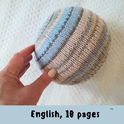 Knitting pattern Pumpkin with knitting needles in BOHO style for home decor
