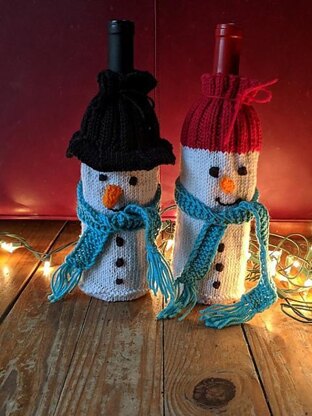 Wine-derful Time Snowman Bottle Cozies