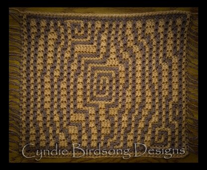 Study of Texture Mosaic Crochet Square: Wood Grain