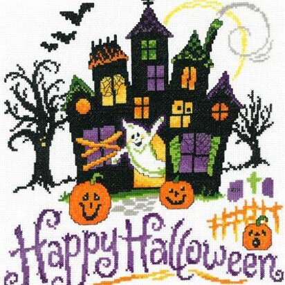 Imaginating Haunted Halloween House Cross Stitch Kit - 10.6in x 11in