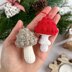 Mushroom no sew crochet pattern Christmas ornament Amigurumi keyring crochet Car mirror hanger Bag charm keychain