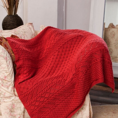 Lace Panel Throw in Caron Simply Soft - Downloadable PDF