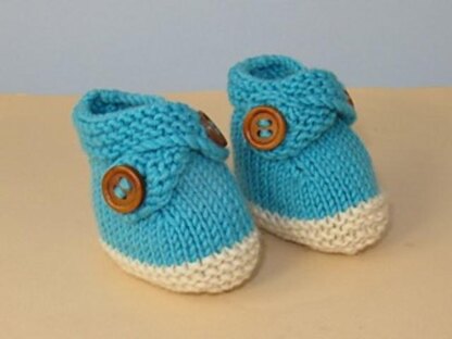 Baby 2 Colour Cross Strap Booties