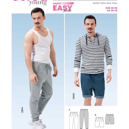 Burda Men's Jogging Trousers Sewing Pattern B6719 - Paper Pattern, Size 36-46