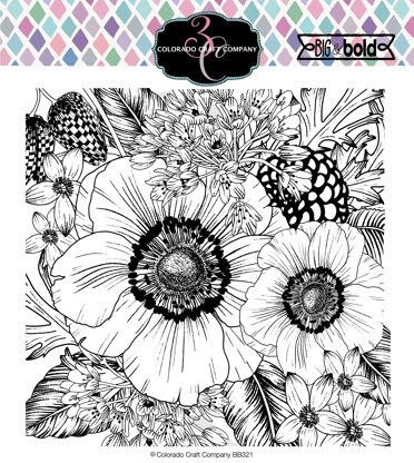 Colorado Craft Company Clear Stamps 6"X6" - Anemone & Alium-Big & Bold