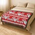 Christmas Ornament Blanket Red White Throw Queen Size C2C CROCHET PATTERN