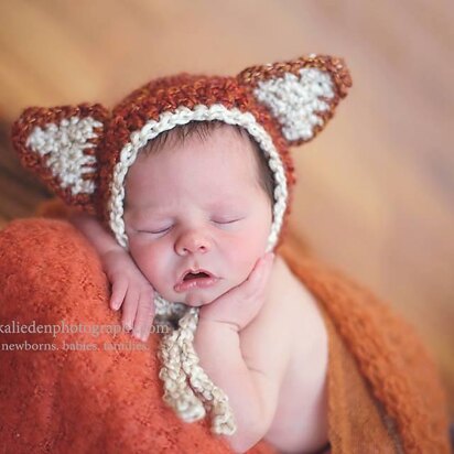 Woodland Fox or Bear Baby Bonnet